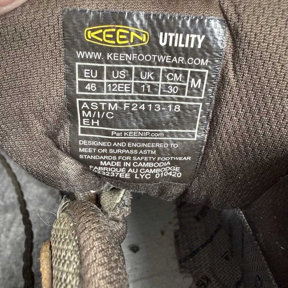 KEEN Utility Flint II Waterproof Steel Toe Work Boot Mens 12EE Lace Up Steel Toe